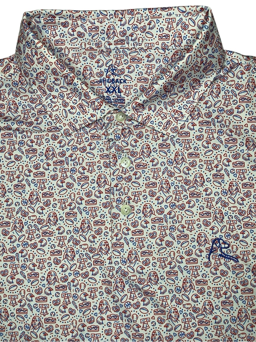 Rhoback Jawn Philly Icon Print Performance Polo-Men’s XXL